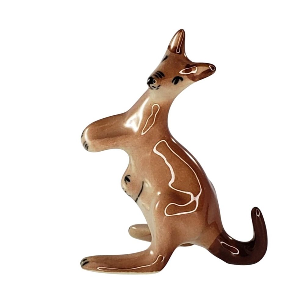 Vintage Bone China Kangaroo Mom With Joey Miniature Figurine Knick Knack